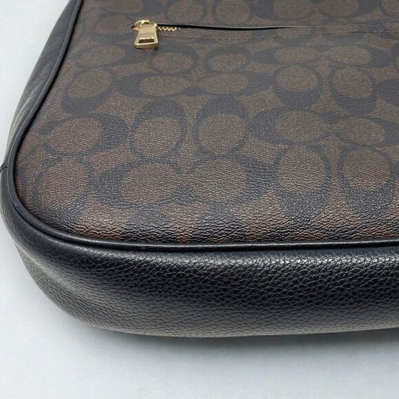 Coach Ellie Dark Brown Black Signature Canvas Crossbody Shoulder Bag - Picture 4 of 16